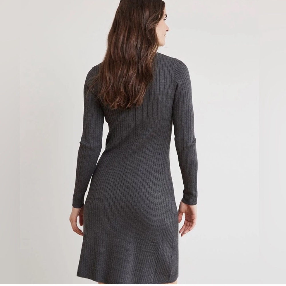 RW & CO Ribbed Knit Dress Long Sleeve Round Neck - Picture 3 of 10